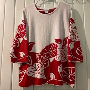 Vicki Wayne floral leaf sweater X-large EUC